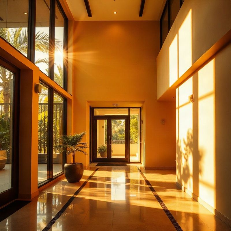 Sunlit premium apartment entrance hall in Savassi Belo Horizonte